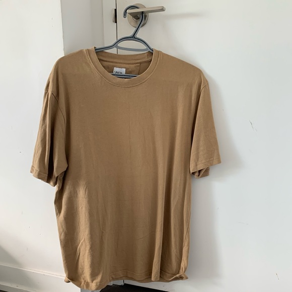 Zara Oversized T-shirt in Camel/Beige - Picture 4 of 4